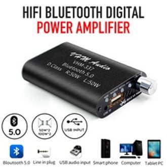 Mini Bluetooth 5.0 Hifi 2.0 Kanaals Digitale Versterker Stereo Home Audio Versterker 100W Aux/Usb Ingang Links + rechts Kanalen Uitgang
