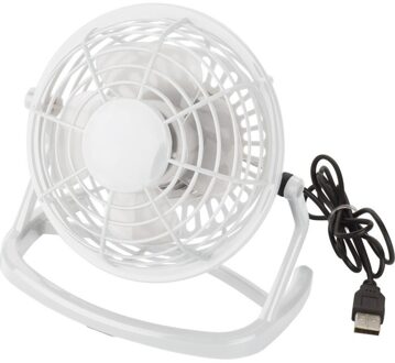 Mini bureau ventilator - USB - wit - 15 cm - verkoeling - tafelventilator