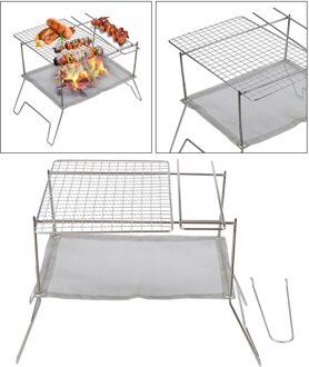 Mini Camping Kachel Bbq Grills Rvs Barbecue Grill Outdoor Picknick Keuken Barbecue Grill Voor Tuin Picknick Kamp Wandelen Style2