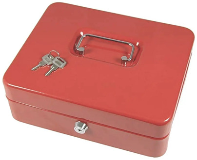 Mini Can Be Folded Flat You Can Carry It To Everywhere Easily Mini Cash Box Red Black With Lock Cash Box