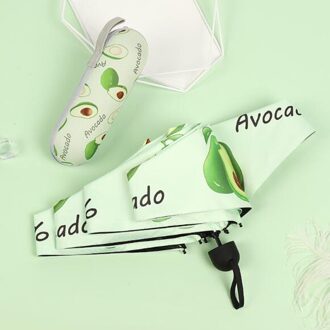 Mini Capsule Pocket Paraplu 210T Dichtheid Vijf Opvouwbare Zonbescherming Anti-Uv UPF50 + Parapluie Verse Kleur Umbrellara In vrouwen avocado