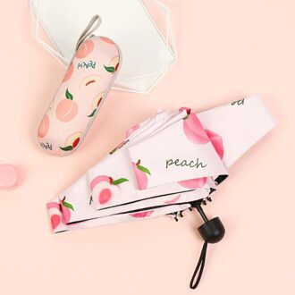 Mini Capsule Pocket Paraplu 210T Dichtheid Vijf Opvouwbare Zonbescherming Anti-Uv UPF50 + Parapluie Verse Kleur Umbrellara In vrouwen perzik