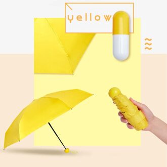 Mini Capsule Vrouwen Paraplu Clear Winddicht Opvouwbare Paraplu Draagbare Pocket Size Anti-Uv Paraplu Voor Sunny Rain geel