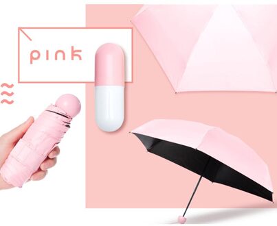 Mini Capsule Vrouwen Paraplu Clear Winddicht Opvouwbare Paraplu Draagbare Pocket Size Anti-Uv Paraplu Voor Sunny Rain Roze