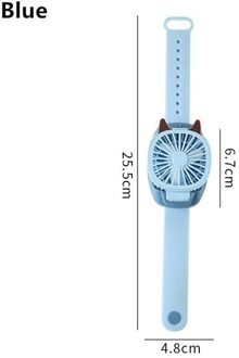 Mini Carry Wrist Fan Horloge Draagbare Draaibare Usb Opladen Air Cooling Fan Afneembare Studenten Speelgoed Horloge Tafel Ventilator blauw