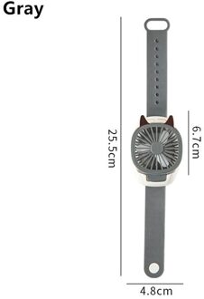 Mini Carry Wrist Fan Horloge Draagbare Draaibare Usb Opladen Air Cooling Fan Afneembare Studenten Speelgoed Horloge Tafel Ventilator grijs