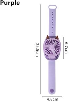 Mini Carry Wrist Fan Horloge Draagbare Draaibare Usb Opladen Air Cooling Fan Afneembare Studenten Speelgoed Horloge Tafel Ventilator paars