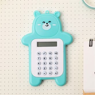 Mini Cartoon Beer Rekenmachine 8 Digit Display Draagbare Batterij Aangedreven Elektronische Rekenmachine School Wiskunde Leermiddelen groen