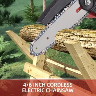 Mini Chainsaw 4 inch 6 inch Portable Chainsaw with Security Lock 2 Chains 21V Rechargeable Battery Operated Electric Chainsaw Cordless for Branches Wood Cutting Tree Trimming