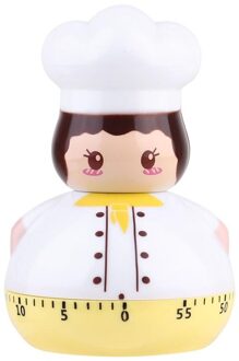 Mini Chef Mechanische Timer Kookwekker Huishoudelijke Koken Tijd Manager Bakken Herinnering Gekookt Ei Countdown Timer geel