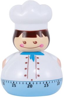 Mini Chef Mechanische Timer Kookwekker Huishoudelijke Koken Tijd Manager Bakken Herinnering Gekookt Ei Countdown Timer lucht-blauw