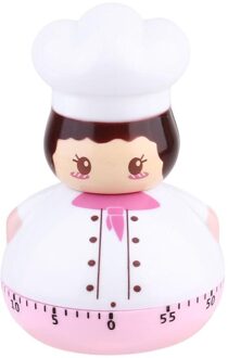 Mini Chef Mechanische Timer Kookwekker Huishoudelijke Koken Tijd Manager Bakken Herinnering Gekookt Ei Countdown Timer roze