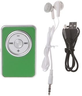 Mini Clip Muziek Media MP3 Speler Ondersteuning TF Micro Sd-kaart Met Oortelefoon USB Kabel #221 GN