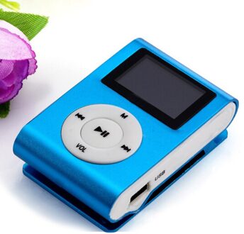 Mini Clip Muziekspeler 3.5Mm Stereo Jack Draagbare Waterdichte Sport MetalMP3 Ondersteuning Micro Sd Tf Card blauw