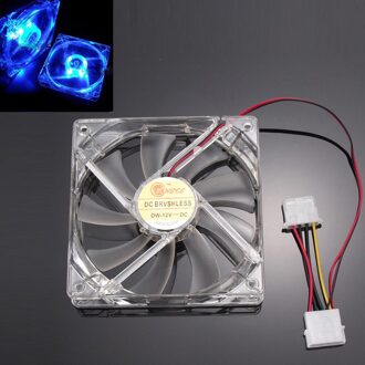 Mini Cool Fan Groen Quad 4 LED Licht Neon Clear 120mm 120x120x25mm PC Computer Case Cooling Fan Mod # SYS