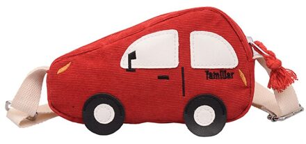 Mini Crossbody Tassen Voor Jongens Meisjes Auto Vorm Schoudertas Handtassen Leuke Cartoon Mini Messenger Bags rood