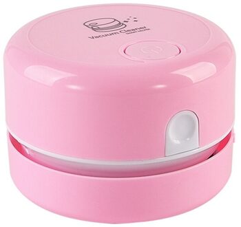 Mini Crumb Stofzuiger Draagbare Desktop Veegmachine Multifunctionele Handheld Draadloze Kleine Stofzuiger Voor Home Office Auto roze