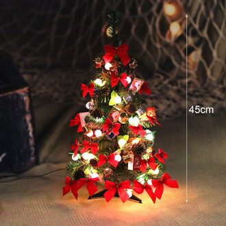 Mini Desktop Kerstboom Led String Lichten Sneeuw Set Ornamenten Home Xmas Decoratie Woondecoratie