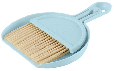 Mini Desktop Sweep Reinigingsborstel Kleine Bezem Huishoudelijke Stoffer Set Floor Cleaner Stof Borstel blauw