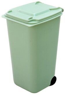 Mini Desktops Tafel Prullenbak Mini Creatieve Bedekt Keuken Woonkamer Kantoor Diversen Organizer Vuilnisbak Container groen