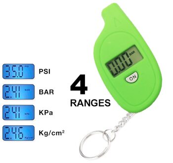 Mini Digitale Auto Band Band Luchtdrukmeter Meter Lcd Display Manometer Barometers Tester Voor Auto Vrachtwagen Motorcycle Bike groen