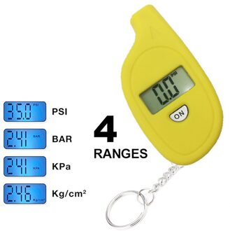 Mini Digitale Bandenspanning Tester 0-150 Psi Digitale Lcd Bandenspanningsmeter Voor Auto Vrachtwagen Moto bike Tire Tester Tool geel