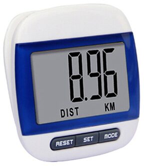 Mini Digitale Berekening Clip-On Passometer Lcd Stappenteller Voor Wandelen Runing Jogging Training Stap Teller Dubbele Sleutels Fitness Blauw