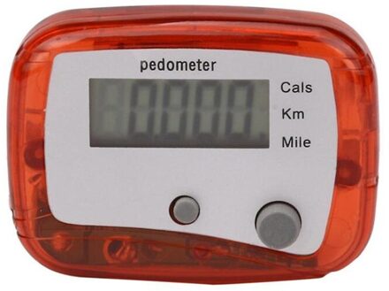 Mini Digitale Berekening Clip-On Passometer Lcd Stappenteller Voor Wandelen Running Jogging Training Stap Teller Dubbele Sleutels rood