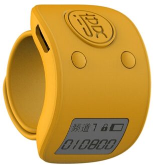 Mini Digitale Lcd Elektronische Vinger Ring De Hand Telapparaat 9 Digit B36F geel