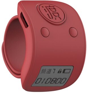Mini Digitale Lcd Elektronische Vinger Ring De Hand Telapparaat 9 Digit B36F Rood