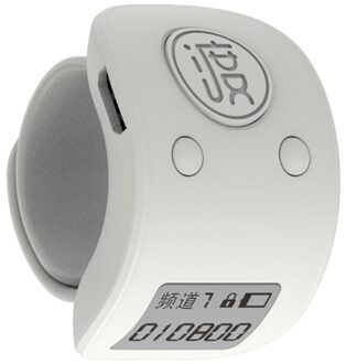 Mini Digitale Lcd Elektronische Vinger Ring De Hand Telapparaat 9 Digit B36F wit