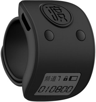 Mini Digitale Lcd Elektronische Vinger Ring De Hand Telapparaat 9 Digit B36F zwart