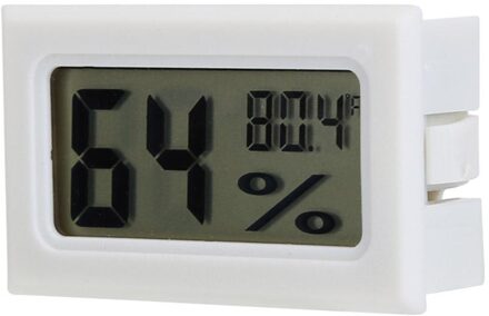 Mini Digitale Lcd Indoor Handig Temperatuursensor Vochtigheid Meter Thermometer Hygrometer Gauge wit B