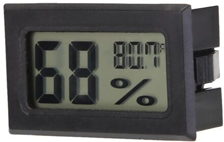 Mini Digitale Lcd Indoor Handig Temperatuursensor Vochtigheid Meter Thermometer Hygrometer Gauge zwart B