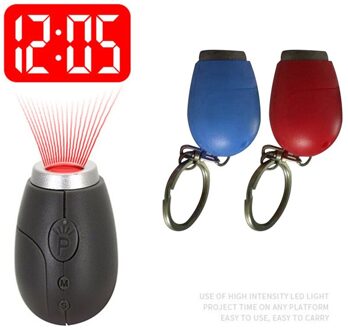 Mini Digitale Projectie Klok Draagbare LED Wall Plafond Tijd Projectie Horloge Magic Nachtlampje Elektronische Klok sleutelhanger decor Rood