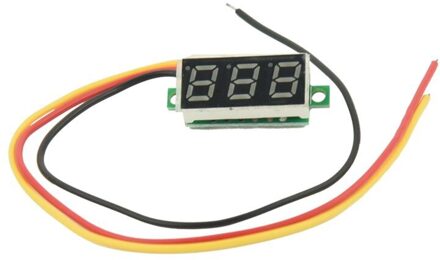 Mini Digitale Voltmeter Dc 0-100V Led Panel Voltage Meter 3-Digitale Met 3 Draden rood