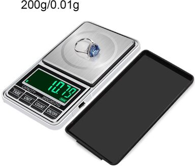 Mini Digitale Weegschaal 100/200/300/500G 0.01/0.1G Hoge Nauwkeurigheid Backlight Elektrische Pocket schaal Voor Sieraden Gram Gewicht 200g-0.01g