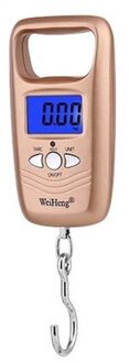 Mini Digitale Weegschaal Voor Vissen Bagage Reizen Weging Draagbare Haak Elektronische Opknoping Steelyard Elektronische Draagbare L4T4 Goud