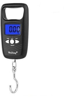 Mini Digitale Weegschaal Voor Vissen Bagage Reizen Weging Draagbare Haak Elektronische Opknoping Steelyard Elektronische Draagbare L4T4 zwart