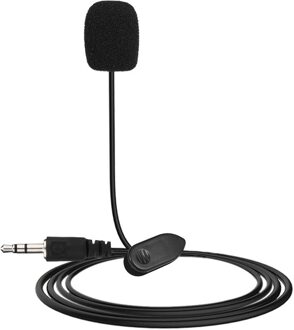 Mini Draagbare 3.5mm Mini Studio Speech Mic Microfoon w/Clip voor PC Desktop Notebook Lezingen Onderwijs Mic zwart