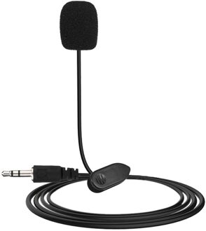 Mini Draagbare 3.5Mm Mini Studio Speech Mic Microfoon W/Clip Voor Pc Desktop Notebook Lezingen Onderwijs Mic zwart