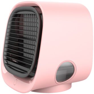 Mini Draagbare Airconditioner Met Nachtlampje Desktop Luchtkoeler Fan Waterkoeling Auto Fan Luchtbevochtiger Luchtreiniger roze