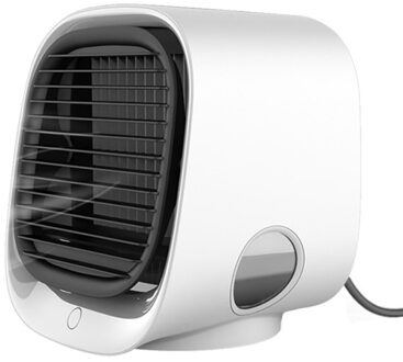 Mini Draagbare Airconditioner Multifunctionele Luchtbevochtiger Luchtreiniger Usb Desktop Luchtkoeler Ventilator Met Water Tank Home 3 Snelheden 5V wit