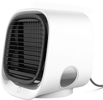 Mini Draagbare Airconditioner Multifunctionele Luchtbevochtiger Luchtreiniger Usb Desktop Luchtkoeler Ventilator Met Water Tank Home 5V fan wit