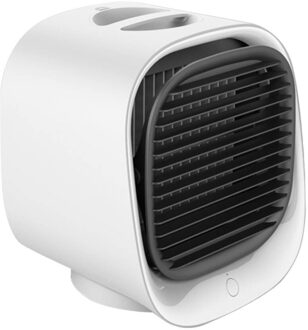 Mini Draagbare Airconditioner Multifunctionele Luchtbevochtiger Luchtreiniger Usb Desktop Luchtkoeler Ventilator Met Water Tank Home 5V wit