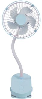 Mini Draagbare Clip Fan Nachtlampje Bureau Ventilator Usb Oplaadbare Handheld Opvouwbare Fan Stille Persoonlijke Ventilator Voor Ourdoor blauw
