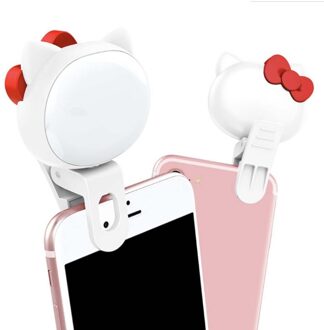 Mini Draagbare Clip-On Selfie Flash Led Mobiele Telefoon Selfie Licht Voor Night Make-Up Enhancing Vullen Light Self-timer Lamp Rood