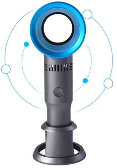 Mini Draagbare Handheld Bladeless Fan Usb Oplaadbare Bladloze Koelventilator Koeler Met 3 Speed Niveau Grijs