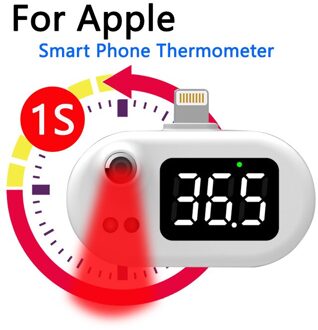 Mini Draagbare Infrarood Usb Thermometer Met Type-C/Android/Apple Plug Voor Xiaomi Voor Iphone X/11/12 Mobiele Telefoon Digitale Thermom wit IP