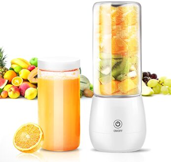 Mini Draagbare Juicer Oranje Usb Elektrische Mixer Fruit Smoothie Blender Voor Machine Persoonlijke Food Processor Maker Sapcentrifuge wit